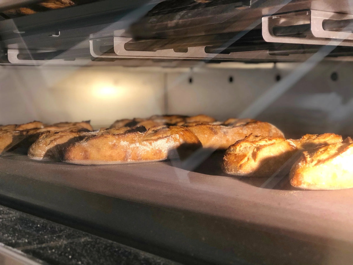 Cookies baking in oven