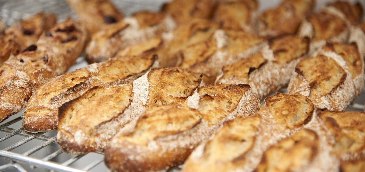 Freshly baked baguettes