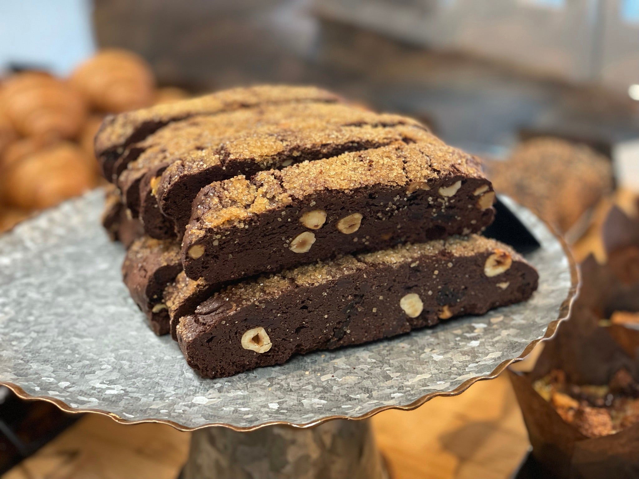 Chocolate Cherry Hazelnut Biscotti